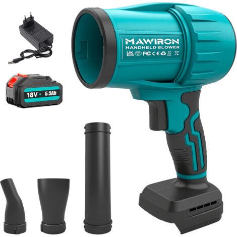 Souffleur de feuilles sans fil, souffleur portatif de 980 000 tr/min avec 2 batteries de 4,0 Ah et chargeur, souffleur de feuilles léger pour le nettoyage des terrasses, l'entretien des pelouses, les 
