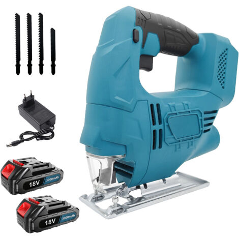 Scie sauteuse sans fil 600 W pour bois et métal Scie sauteuse électrique 0-3000 courses/min avec coupe en 4 sections Biseau à 45°, profondeur de coupe dans le bois de 18 mm