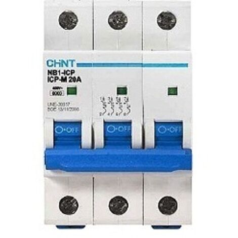 INTERRUTTORE MAGNETOTERMICO 3P 25A 6KA CURVA C CHINT 51309