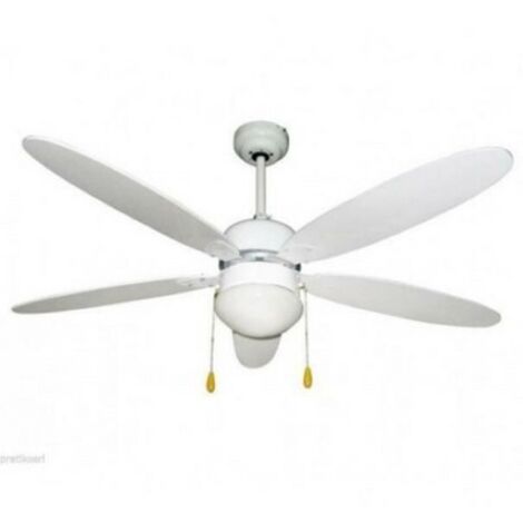 Ventilatore soffitto 5 pale bianco d.130cm luce cordicella - westim (1/2)