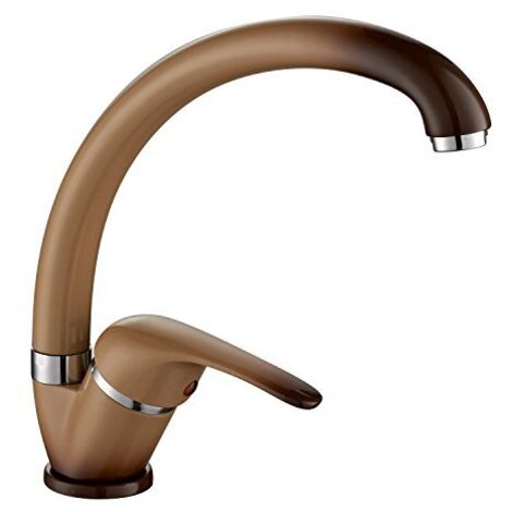 ambrosiana SEI1406CAN Rubinetto Miscelatore lavello Cucina/Lavanderia con Canna Alta Serie Sei in Ottone Color Terra di Francia con areatore a Risparmio idrico