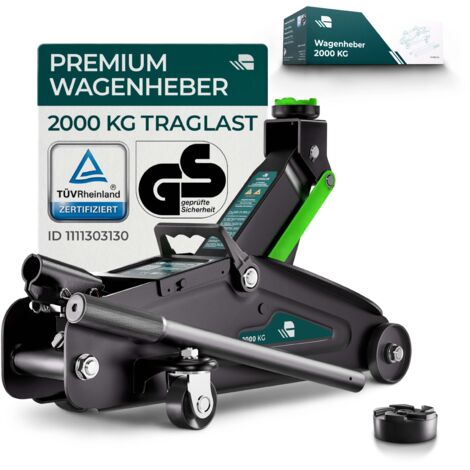 CargoVA Rangierwagenheber 2T hydraulisch, TÜV-zertifiziert, Hubhöhe 130-330mm, Ideal für PKW & SUV zum Reifenwechsel