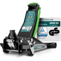 CargoVA Wagenheber Hydraulisch 3T - TÜV Zertifiziert 75-505 mm Hubhöhe, Wagenheber SUV inkl Gummiauflage, Profi Rangierwagenheber Hydraulischer perfekt für die Heimwerkstatt