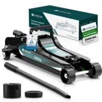 CargoVA Cric rouleur hydraulique 2,5T avec 2 patins en caoutchouc et chandelle, idéal pour atelier domestique