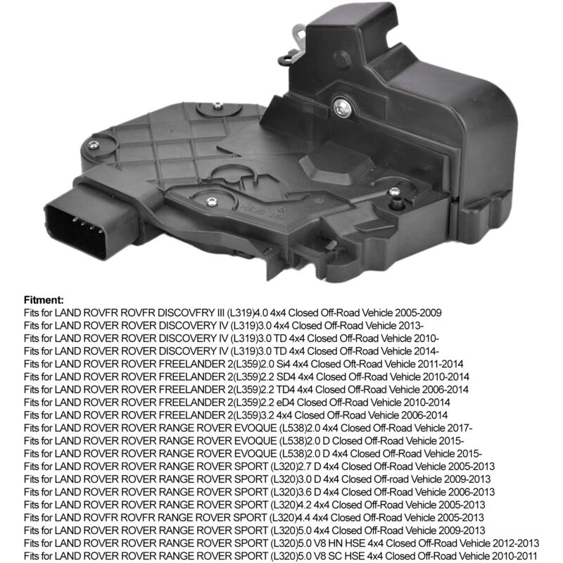 Frankberg Serrure De Porte Servomoteur Avant Gauche 10-Pôles - Compatible Range Rover Sport, Freelander 2, Discovery III & IV