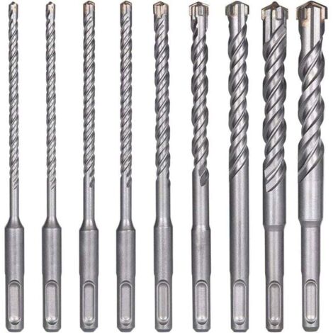 Choyclit – Foret béton SDS Plus – Lot de 9 pièces 5-16mm – Longueur 160mm – Pointe carbure pour perçage béton, pierre, métal - MM 16 X