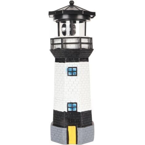 Décorative Phare Solaire, Lampe de Phare Solaire LED, Décoration Lampe Ornement pour Jardin Extérieur, Patio, Balcon, Pelouse(Noir) (1/5)
