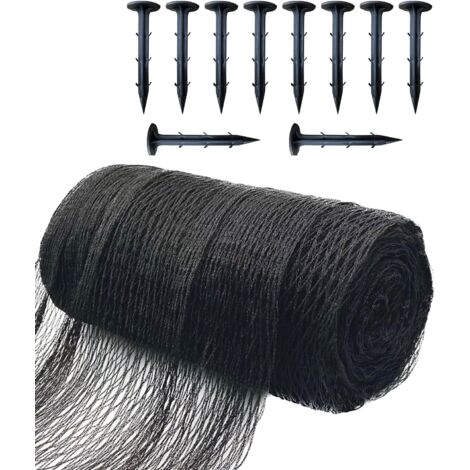 4,5m x 6m Filet pour Bassin à Koï Noir, Couverture en Filet à Mailles Fines - Protège Les Poissons Koï des Oiseaux, des Chats, des Prédateurs, UV - Réutilisable, Piquets Inclus