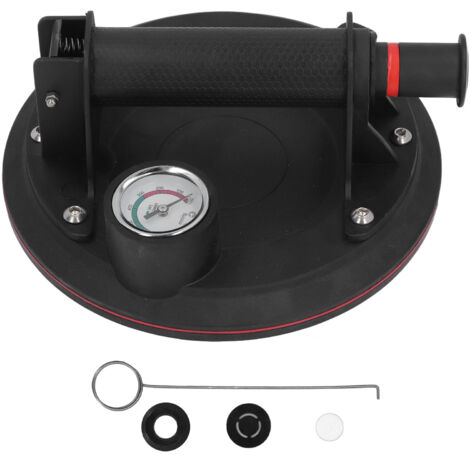 GARRYFIZH Ventouse en verre de 20 cm, capacité de charge de 200 kg, support de poignée pour ventouse industrielle avec manomètre (1/5)