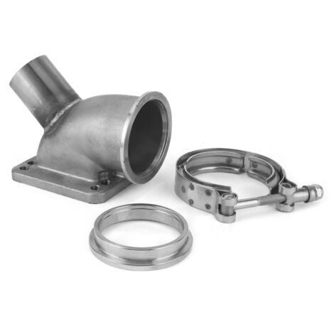 Jeffergarden Adaptateur coudé Turbo à 90 degrés, Kit de tubes de soupape de décharge à bride en V de 2,5 pouces pour T3/T4 Turbo