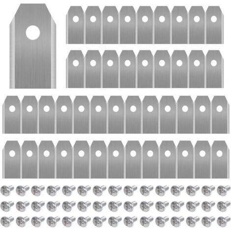 45 x Lames de Couteau en Titane pour Toutes Les Tondeuses Robotiques Husqvarn/Automower/ Yardforce/Gardena(3g-0.75mm) Avec 45 Vis, Lames de Rechange pour Modles 105,310,315,320,420,430x,r40i