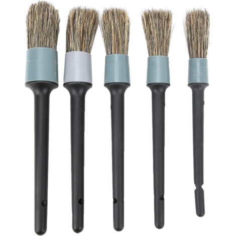 Jeffergarden Kit de brosses de détail de voiture, outil de nettoyage de la poussière avec poignée noire pour camions, motos, vélos, 5 pièces (1/5)