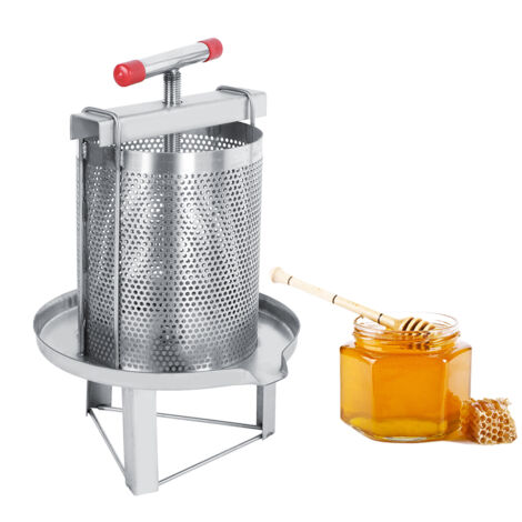 Jeffergarden  Presse à Miel Manuel en Acier Inoxydable Ménage Manuel de Presse à Miel Outil D'apiculture avec équipement de Fabrication de Filtres