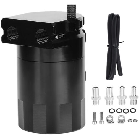 Jeffergarden Universal Oil Catch Can Kit 300ML Reservoir Tank Engine Black Polish Baffled Aluminium Alloy (1/5)