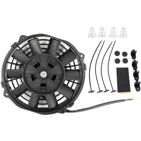 Jeffergarden Ventilateur de refroidissement de radiateur électrique mince 7 pouces Thermo 12V universel avec kit de montage (1/5)