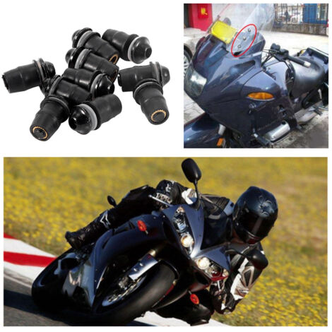 Jeffergarden 10 pièces pare-brise moto universel pare-brise M5 vis hexagonales intérieuresnoir (1/5)