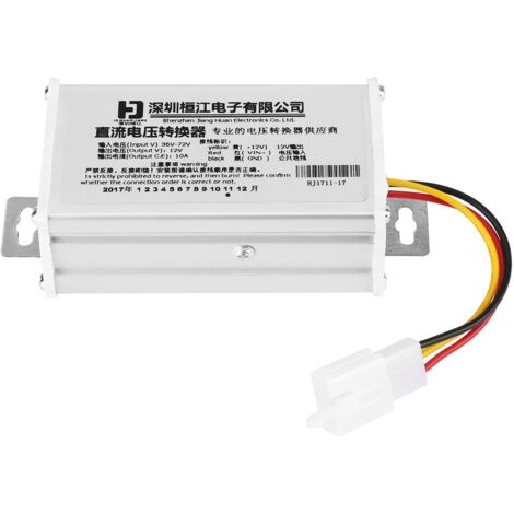 GARRYFIZH Transformateur adaptateur convertisseur DC 36V-72V vers 12V 10A 120W pour scooter électrique (1/5)