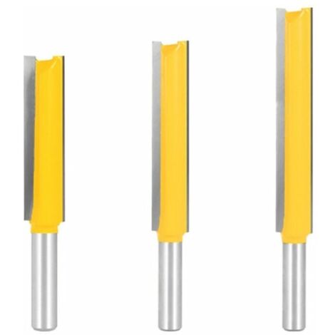 3Pcs 8mm Queue Fraises de Fraisage extra longues, Fraise Bois Fraise Extra-longue Fraise droite bout 8mm x 1/2quot x 50mm, 8mmx 1/2quot x 63mm, 8mmx 1/2quot x 76mm (1/5)