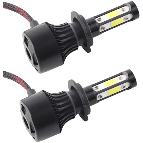 2 pièces de ampoules LED X7‑COB 6500K H7 pour phare de voiture, lumière avant en aluminium ABS,de DEBUNS (1/5)