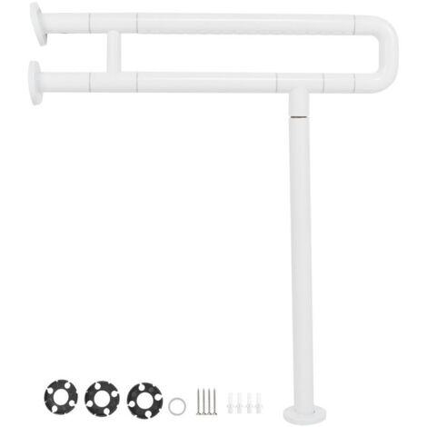 Debuns – Barre d'appui pliable 70cm – Acier inoxydable – Installation murale pour toilettes – Support sécurisé pour personnes âgées et handicapées (1/5)