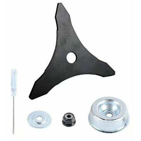 Aougo – Lame de débroussailleuse 3 dents 12" – Compatible Stihl et Echo – Coupe nette pour mauvaises herbes et bordures – Kit d'entretien inclus (1/5)