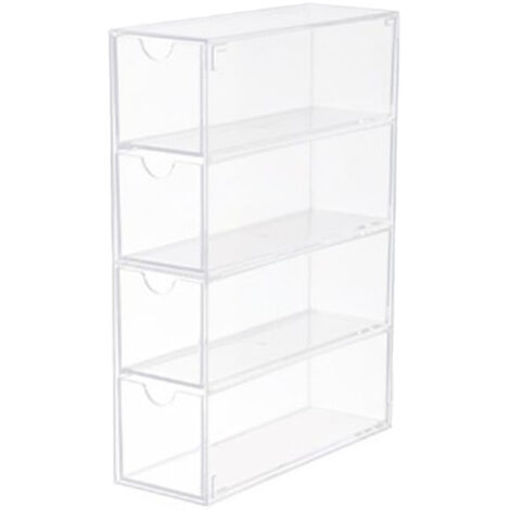 Jeffergarden 4 tiroirs bote de rangement de lunettes organisateur acrylique transparent empilable lunettes de soleil support d'affichage organisateur pour maquillage articles de bureau (1/5)