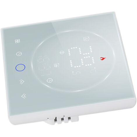 GARRYFIZH Thermostat intelligent LED programmable sur 7 jours, panneau de commande sans fil pour chauffage électrique AC95-240V, blanc