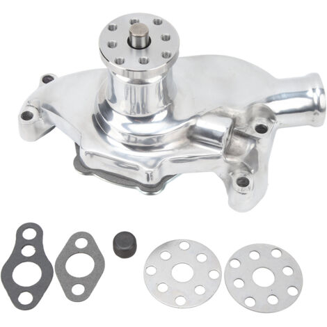 GARRYFIZH Pompe à eau courte à haut Volume en aluminium grand débit d'eau pour SBC V8 283 327 350 1955 à 1985 polissage (1/5)