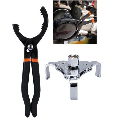 Clé pour filtre à huile, pince pour filtre à huile, pince pour retirer le filtre à huile, convient aux filtres à huile d'un diamètre de 65 mm à 120 mm (1/5)