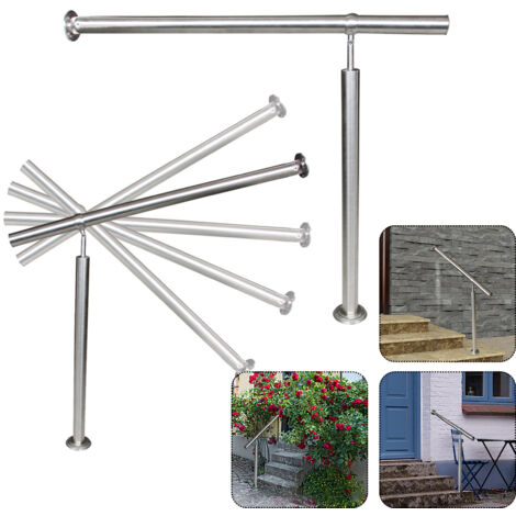 Hengmei – Garde-corps en acier inoxydable 180 cm – Rampe d'escalier 90 cm – Support mural inclus – Pour balcons et escaliers extérieurs