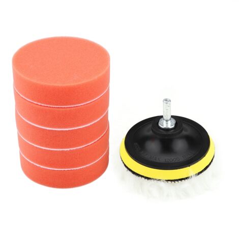 Jeffergarden Kit de tampon de polissage éponge 8 pièces 4 pouces pour polisseuse de voiture avec adaptateur (1/5)