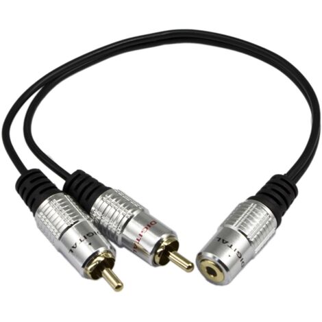 Câble vidéo caméra 3,5 mm vers RCA AV, câble mâle 3,5 mm vers fiche mâle 3RCA pour câble Audio stéréo AUX pour Smartphones, MP3, tablettes, Haut-parleurs, Home cinéma (2RCA 0.25m) (1/5)