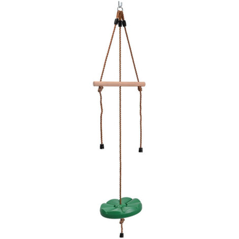 Aire de jeux,Échelle de corde deux-en-un pour enfants échelle d'escalade extérieure balançoire de jardin échelle balançoire disque en plastique balançoire vert foncé..DEBUNS (1/5)