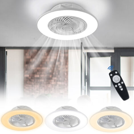 Ventilateur de plafond LED Plafonnier Ventilateur De Plafond Dimmable avec Télécommand Lustre De Ventilateur Ultra Silencieux HENGMEI (1/5)