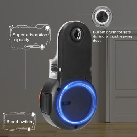 GARRYFIZH Portable Removable Dust Collector 2-in-1 Wall Mounted Motorized Drill Laser Level Self-Mounting Vacuum Suction Cup 360° Laser Leveling Bubble (1/5)