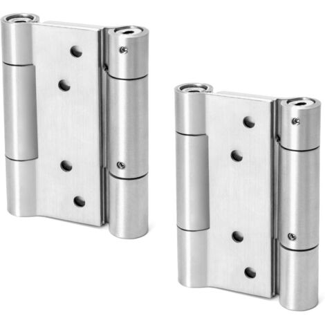 2 pièces Charnières À Ressort, 100mm, en Acier Inoxydable 304 Double Action pour Portes Battante Charnière Fermeture Automatique, chargéà ressort pour porte de café et de saloon