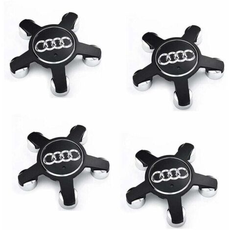 Debuns – Jeu de 4 caches-moyeux pour Audi – Enjoliveurs 135 mm – ABS noir – Installation facile sur moyeux de roue - 4f0601165