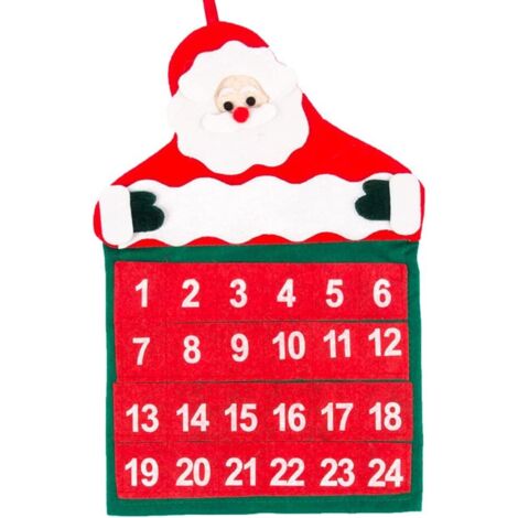 Calendrier DIY Calendrier de l'Avent Kit Feutre Tissu Compte à rebours Arbre avec 24 Poches de Jou pour Décorations de Noël décorations à suspendre (1/5)