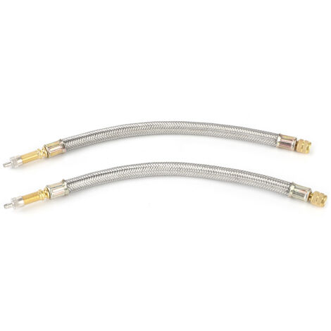 GARRYFIZH Adaptateur d'extension de tige de Valve de pneu, 2 pièces, en acier inoxydable tressé, universel pour voiture, 250mm (1/5)