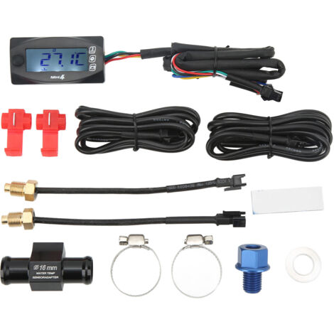 Jeffergarden 4 en 1 moto tension jauge de température temps température de l'eau température de l'huile DC12V universel pour moto M12x1.5 (1/5)