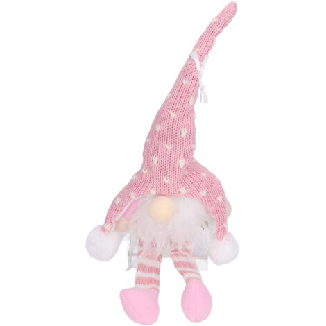 Jeffergarden Lumière LED décoration de Gnome de nol ornement de Gnome de nol pendentif d'arbre de nol pour la maison FestivalPink YV0036702 (1/5)