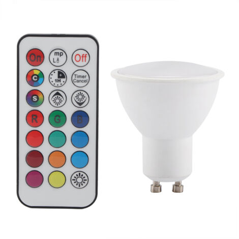 Jeffergarden Nouveau GU10 3W RGB blanc chaud LED à couleur changeante ampoule lampe avec télécommande (1/5)