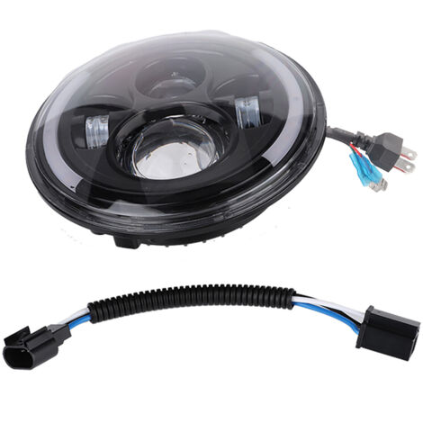 Phare rond LED 150W 7 pouces avec halo pour Wrangler, moto,de DEBUNS (1/5)