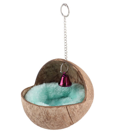 Jeffergarden Nid d'élevage d'oiseaux en coque de noix de coco naturelle, Cage de lit, nid d'éclosion avec tapis (1/5)