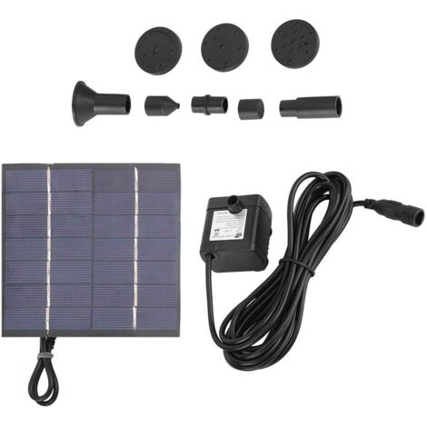 Jeffergarden Fontaine à panneau solaire 1,4W, pompe submersible pour fontaine, fontaine de piscine, kit de décoration de jardin (1/5)