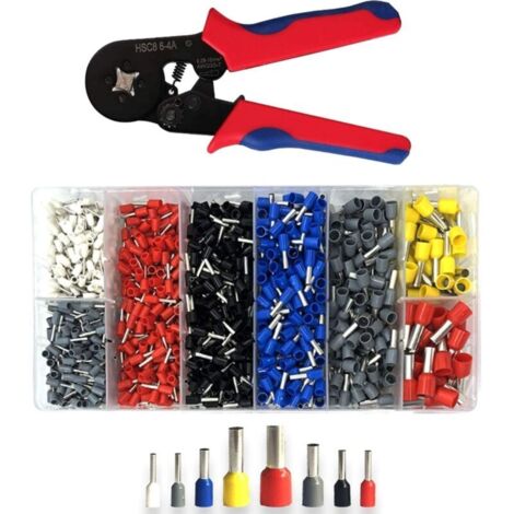 Pince a Sertir avec 1250 connecteurs à sertir 0.25mm² à 10mm² pour bornes de Outil de sertissage de Pince électricien, Outils, bornes électriques (1/4)