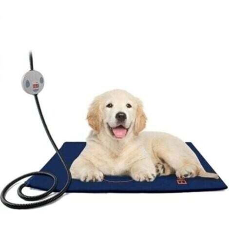 60x45 cm Coussin chauffant pour animaux de compagnie Tapis chauffant électrique pour chien 7 niveaux de température Couverture de sécurité lavable Lit chauffant avec cordon anti-mastication pour lapi (1/4)