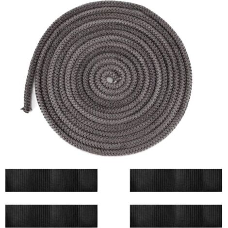 Cordon d'étanchéité, joint de remplacement pour porte de cheminée et de poêle, fibre de verre, gris foncé, 8 mm x 2 m (1/4)