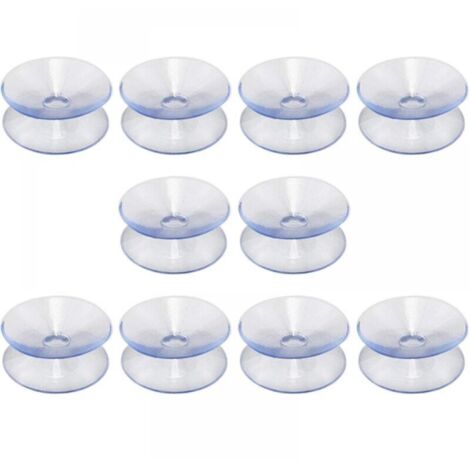 Lot de 10 ventouses de bureau double face en caoutchouc de silicone – Ventouses transparentes, sans crochets – Taille : 35 mm (1/4)