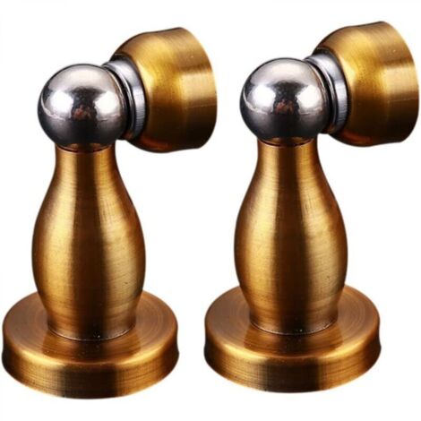 Butée magnétique métallique pour portes-fenêtres silencieuses, pour chambre (jaune bronze) (1/4)